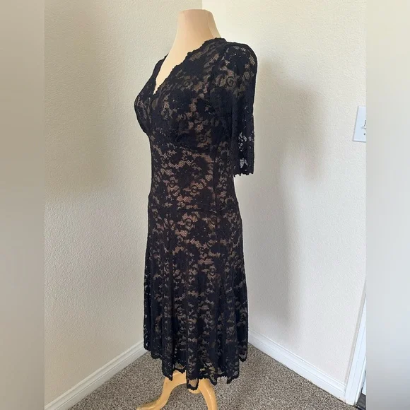 NWOT Cabi Black Lace Dress size M fully lined - Picture 4 of 14